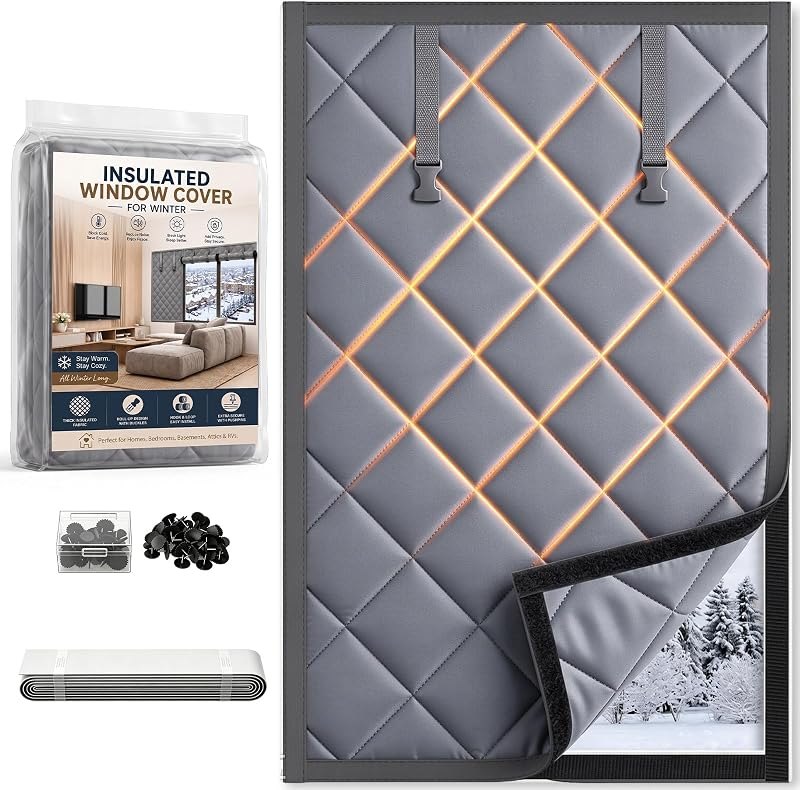 Window Insulation for Winter, 39'' x 63'' Thermal Window Coverings — Thermal Window Insulation Kit for thermal window