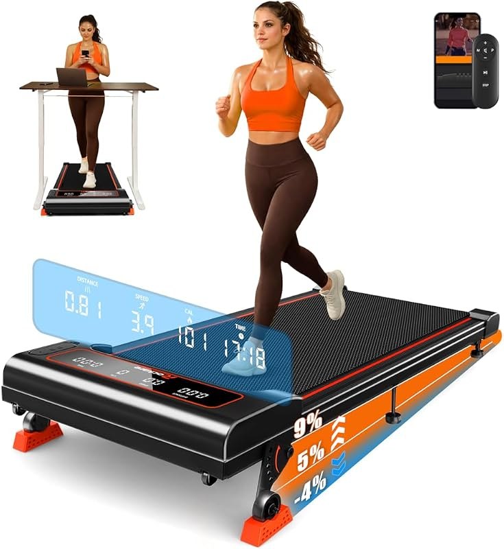 Walking Pad with Incline 9% & Decline -4% 5 Level, Under Desk Treadmill — walking compact treadmill for walking