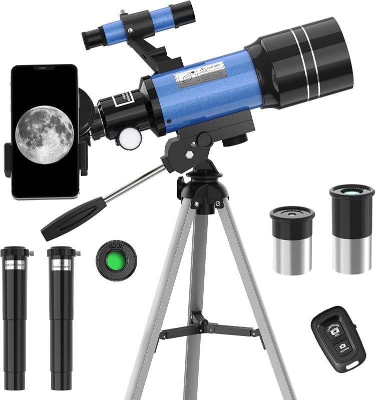Telescope for Adults & Kids, 70MM Aperture FMC Optics Telescopes for Astronomy Beginners, 300MM Refractor Telescope