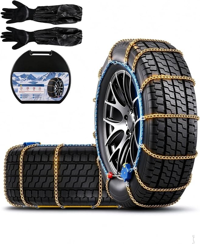 Snow Chains for Truck & SUV, Auto Lock Tires Chains for Trucks, Auto Tightening Tire Chains 1-Min Quick Install