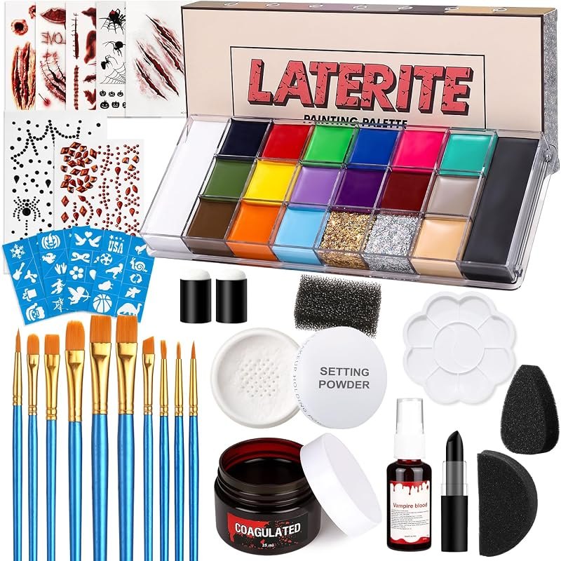 Halloween SFX Makeup Kit - Face Body Paint Oil Palette, Fake Blood — halloween fake blood for halloween fake blood