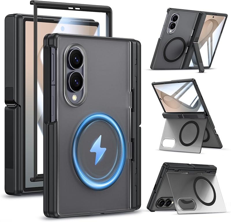 Maxdara for Samsung Galaxy Z Fold 8 Stand Case with Magnetic, Black — Galaxy Z Fold 8 kickstand case for galaxy fold