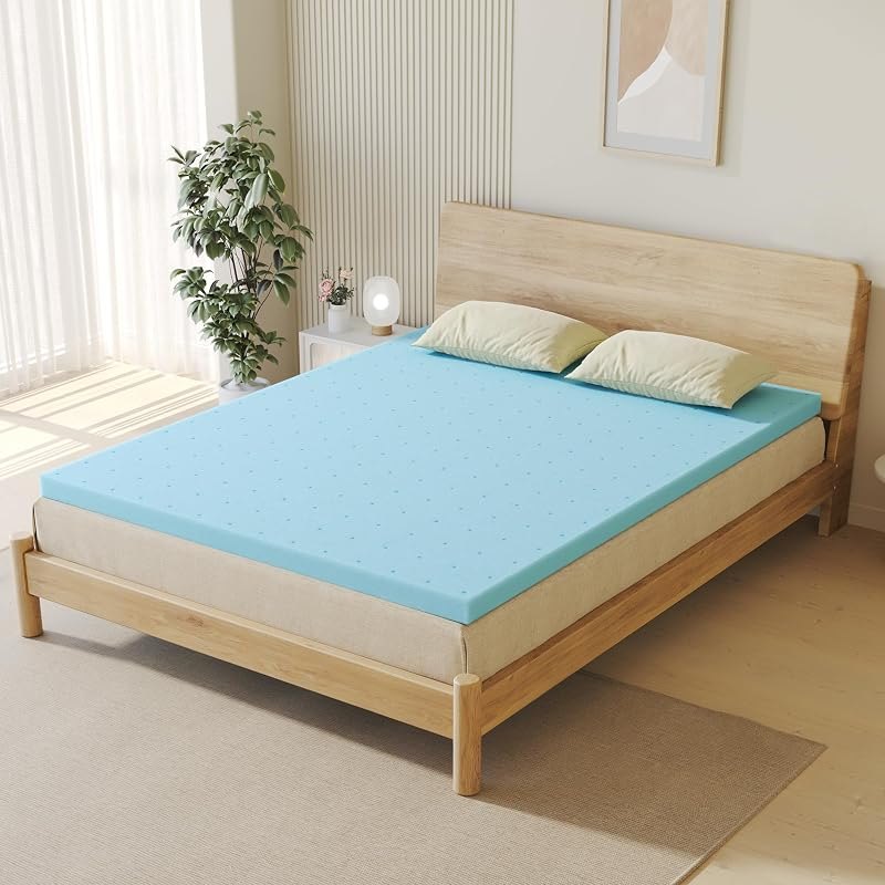 TeQsli Memory Foam Mattress Topper, 3 Inch Twin XL Mattress Pad — twin xl mattress topper for twin mattress topper