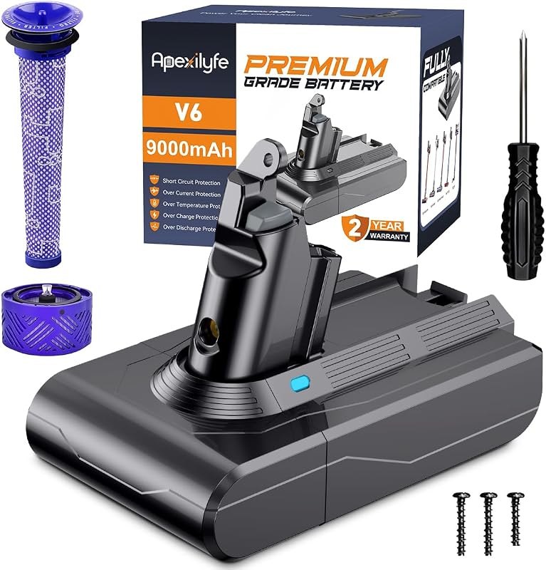 Upgraded Battery Replacement Compatible with Dyson V6 Series V6 Battery Animal Motorhead Absolute SV03 SV04 SV09 DC58