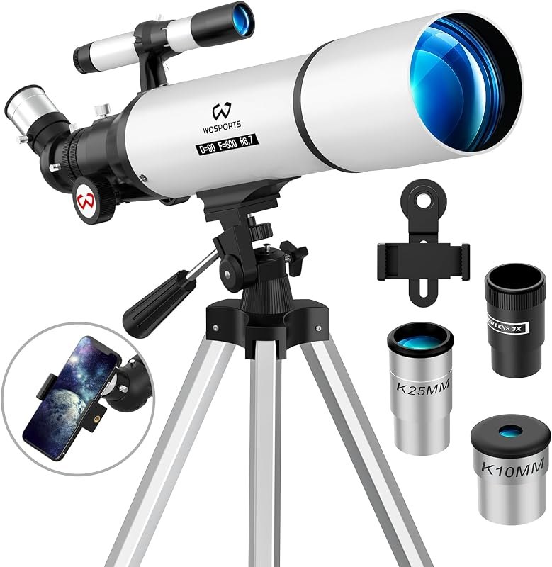 Telescope for Adults High Powered, 90mm Aperture Refractor Telescope — best Aurora Viewing Telescope for aurora