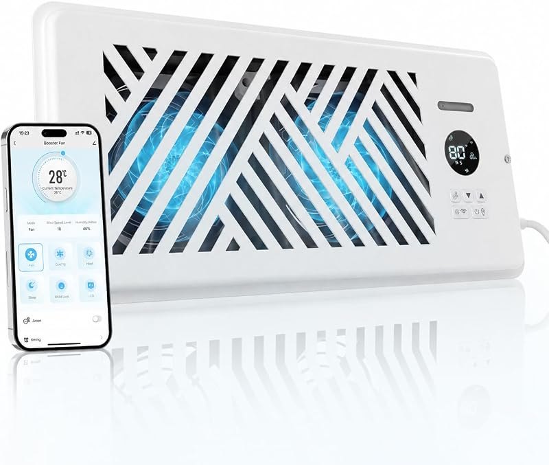 Register Booster Fan 4" x 10",Improves HVAC Airflow for Heat & Cool — hvac register booster for hvac register booster