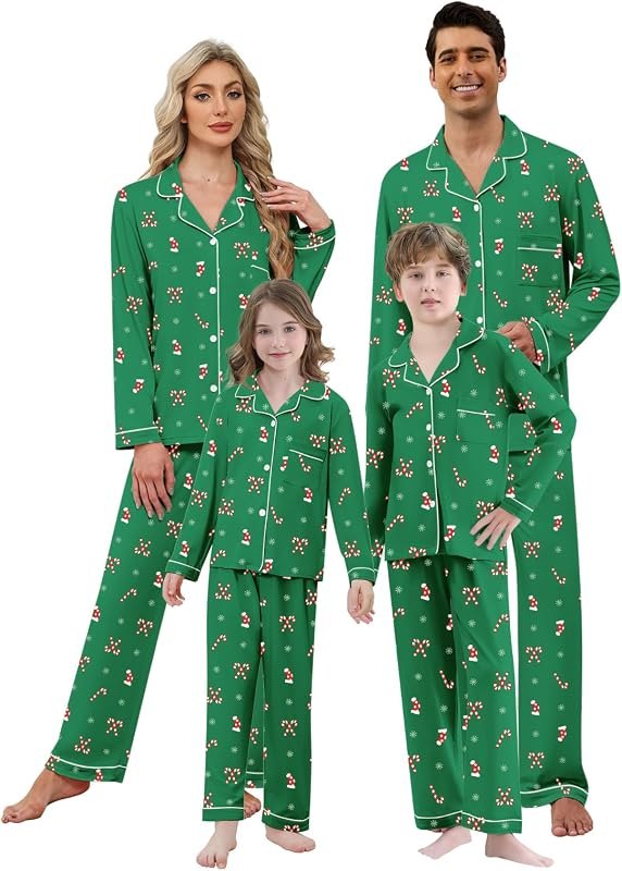 Christmas Family Matching Pajamas Festival Sleepwear for Adults Kids — couples matching pajamas for couples matching