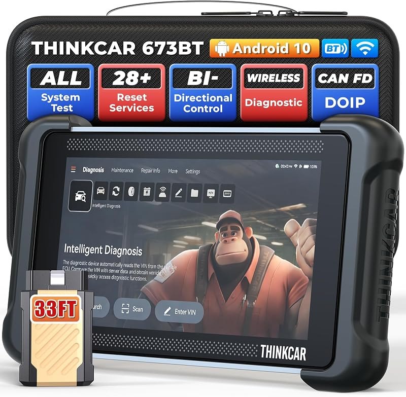 THINKCAR 673BT Bidirectional Scan Tool, OBD2 Scanner 28+ Reset Services — best auto obd2 scanner for auto obd2 scanner