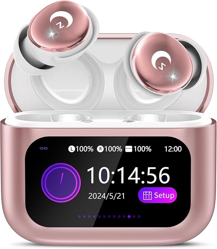2026 Sleep Earbuds Bluetooth 5.4 in Ear Smart Touch Screen Ear Buds, 48H Playtime Mini Sleep Headphones Small Design