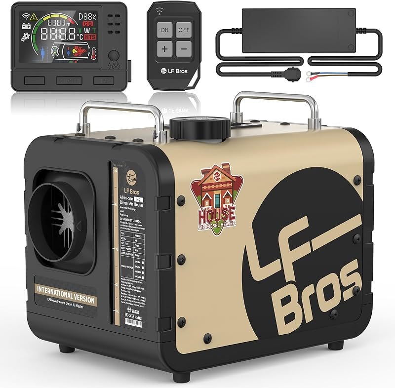 LF Bros 12V/24V/110V 5KW All-in-One Diesel Heater with Stylish Design — 12v diesel exhaust heater for 12v diesel