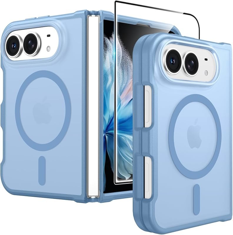 for iPhone Duo Case: Translucent Matte Fit for MagSafe Light Blue — best iphone duo apple case for iphone duo apple case