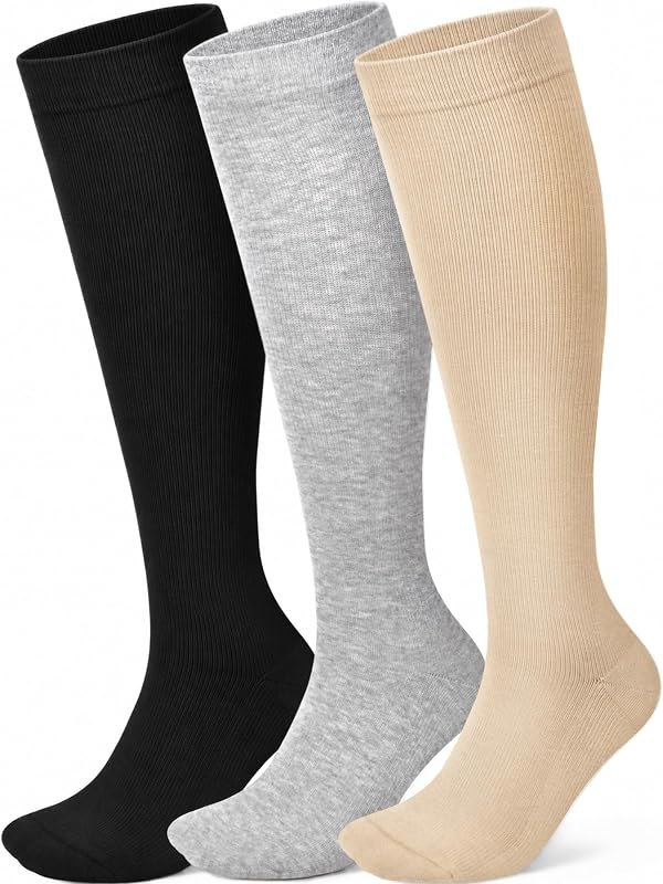 3 Pairs Cotton Compression Socks for Pregnant Women 15-20mmHg Support — diabetic compression socks for diabetic