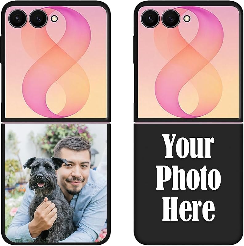 Custom Phone Case for Samsung Galaxy Z Flip 8, Personalized Photo Logo Text Name Clear TPU Cover, Slim Fit Transparent
