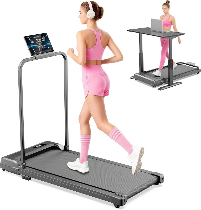 Walking Pad Treadmill for Home - Foldable Compact Treadmills with Handle Bar Portable Running Pad 0.6-4MPH with Remote
