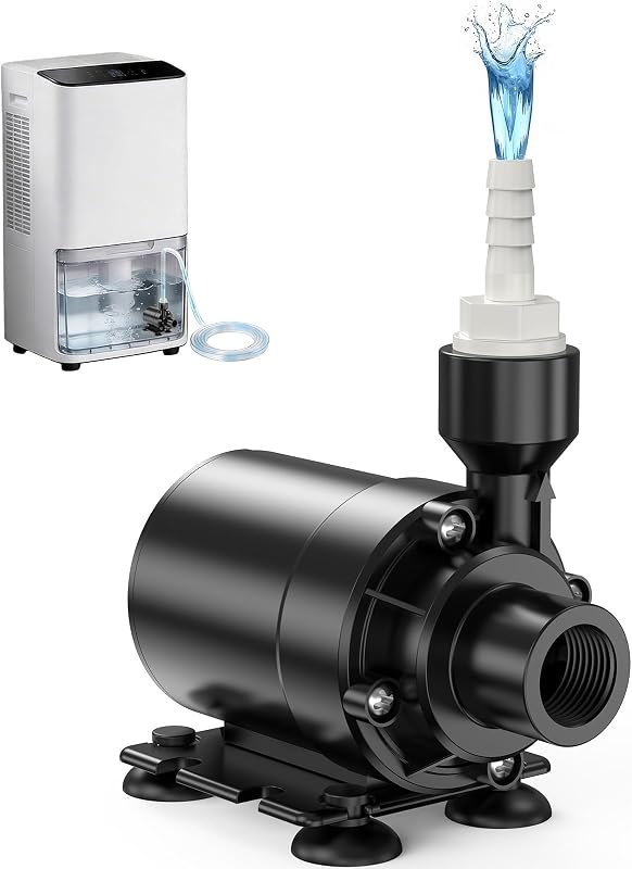 Upgraded Smart Automatic Dehumidifier Pump 15FT High Lift Vertical Drain Over 100FT Horizontal IPX8 Fully Submersible