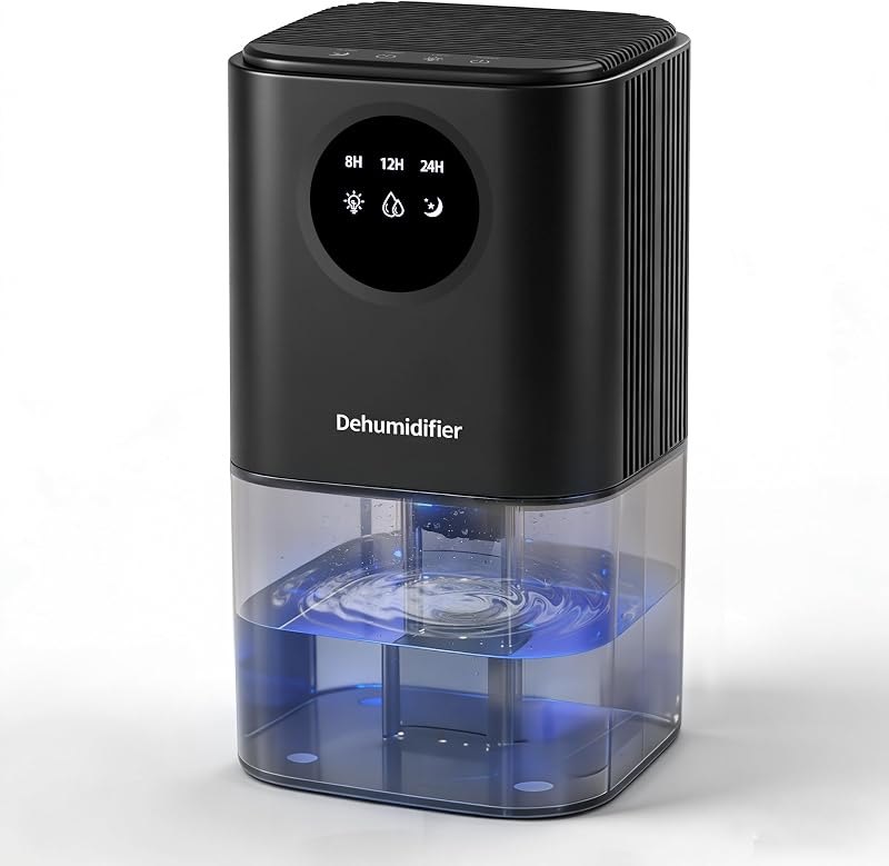 Dehumidifier, 57oz Small Dehumidifiers for Home, Ultra Quiet (25dB) 350 sq ft Mini Dehumidifier, Portable for Bathroom