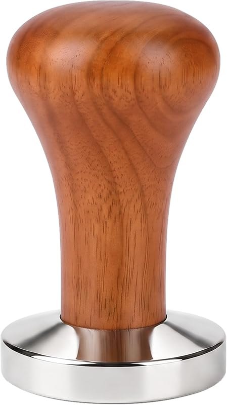 Espresso Tamper 51mm, Stainless Steel Coffee Tamper with Wood Handle
