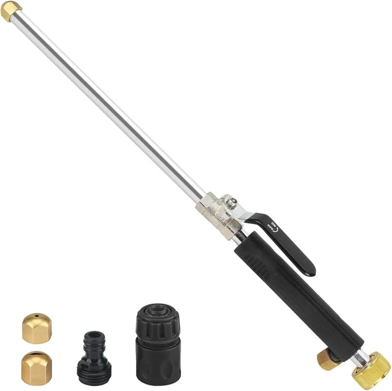 Upgraded Jet Nozzle Power Washer for Garden Hose, Hydro Jet High Pressure Washer Wand with 2 Different Nozzles and