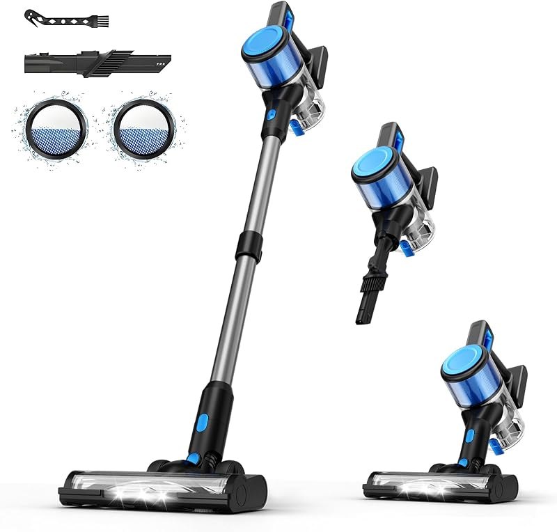 Cordless Vacuum Cleaner for Home - Lightweight, 35Kpas Stick Vacuums Clean with Rechargeable Battery, Max 45Mins