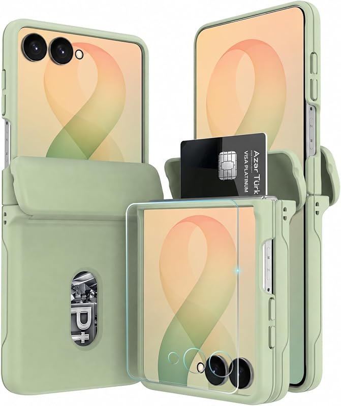 for Galaxy Z Flip 8 Wallet Case with Hinge Protection, Mint — case for samsung galaxy flip case
