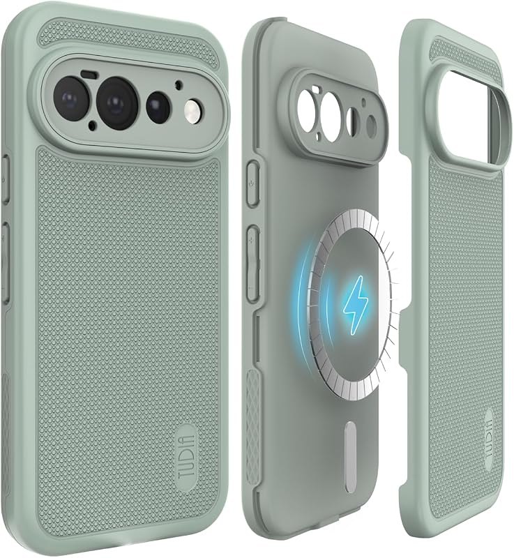 TUDIA MergeGrip Magsafe Compatible for Pixel 11 Pro Case - Green Lily — case for google pixel case
