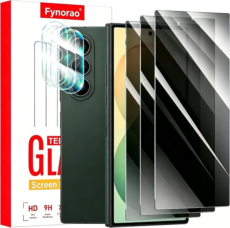3+3-Pack, Privacy Screen Protector and Camera Lens Protector for Samsung Galaxy Z Fold 8 Ultra, Anti-Spy Tempered