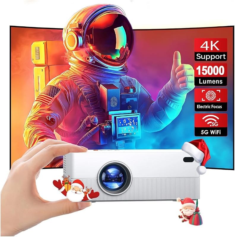 Mini Projector with Wifi and Bluetooth, Portable Projectors 4k Support — 1080p mini projector for 1080p mini projector