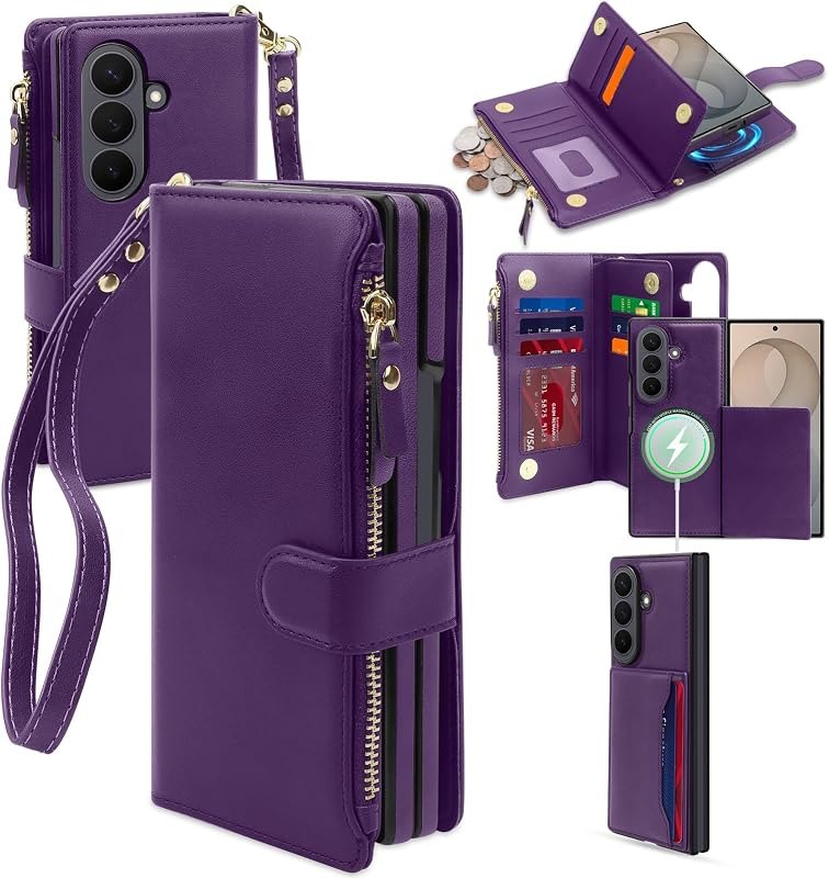 iMangoo for Samsung Galaxy Z Fold 8 Ultra Crossbody Wrist Strap Wallet Case — Z Fold 8 Ultra folio case for fold ultra