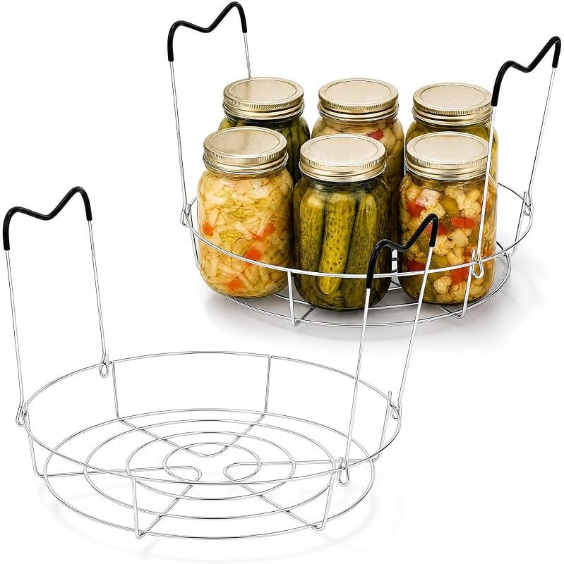 2 Pcs 12" Stainless Steel Canning Rack Jar Lifter Rack — pressure canner rack for pressure canner rack