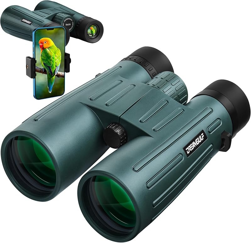 18x56 UHD Binoculars for Adults High Powered with Upgraded Phone Adapter, Wide Field of View Binoculars with Clear Low