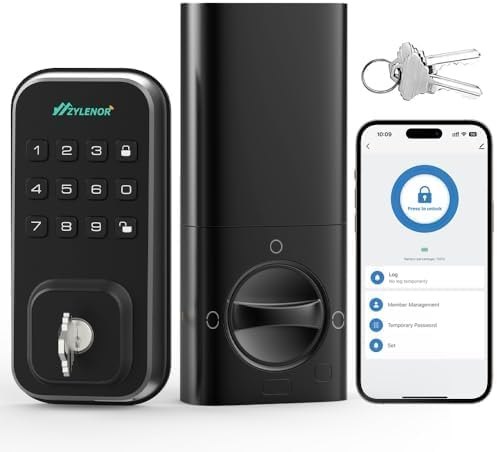 Keyless Entry Door Lock, Smart Lock for Front Door with Digital Keypad, Built-in WiFi Deadbolt, App Remote Control