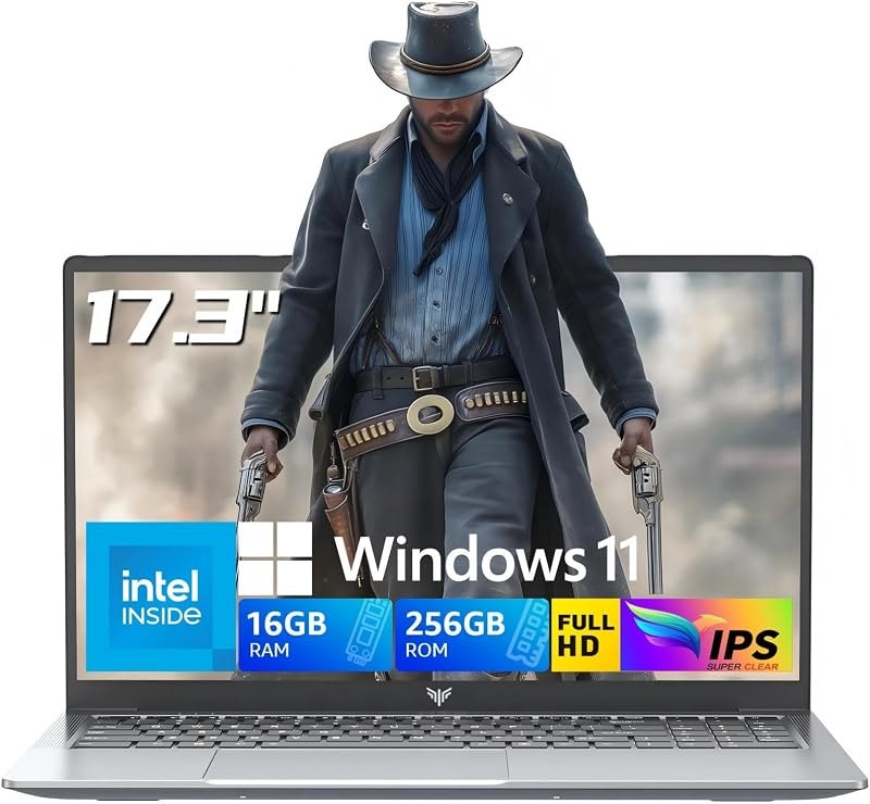 2026 Laptop with Intel-N95 Processor, 17.3 inch IPS FHD Screen Laptop Computer with Intel® UHD Graphics, 16GB RAM