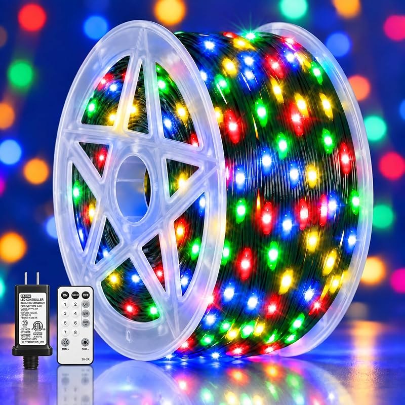 Christmas Lights Outdoor 1000 LED 328 FT, IP67 Waterproof Plug in — floodlight christmas lights for floodlight