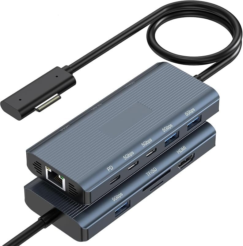 11-in-1 Surface Pro Docking Station, New Surface Dock 4K@60HZ HDMI, Surface Docking Station for Surface Pro