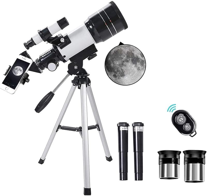 Astronomy Telescope for s Adults Beginners,70mm Aperture Astronomical Telescope Refractor Tripod Finder for Camping