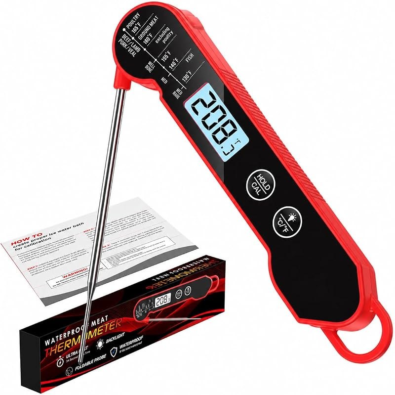 Meat Thermometer Digital, 1 Sec Instant Read, IP67 Waterproof, Backlit — baking oven thermometer for baking oven