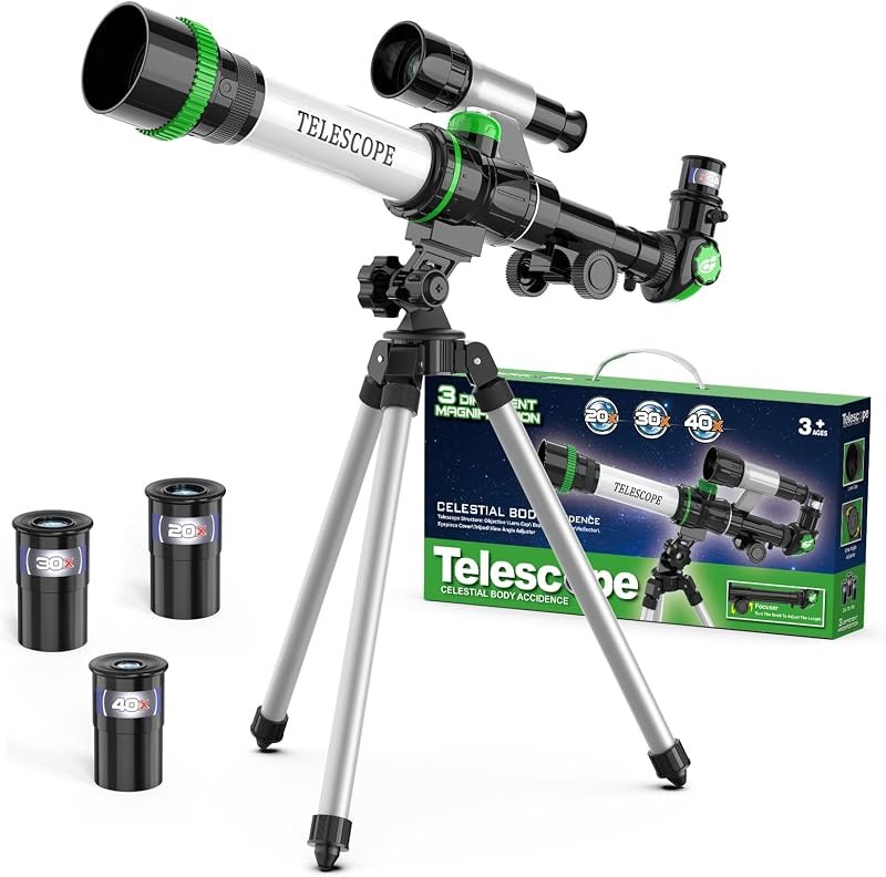 Telescope for Kids, Space Toys for Kids Includes Compass & 3 Eyepieces, Great Portable Telescope as Astronomy Gifts
