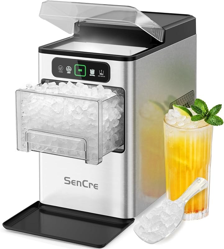 Nugget Ice Maker 40lbs/Day Countertop Ice Makers Chewable Pellet Ice — best ice maker cleaning tablets for ice maker