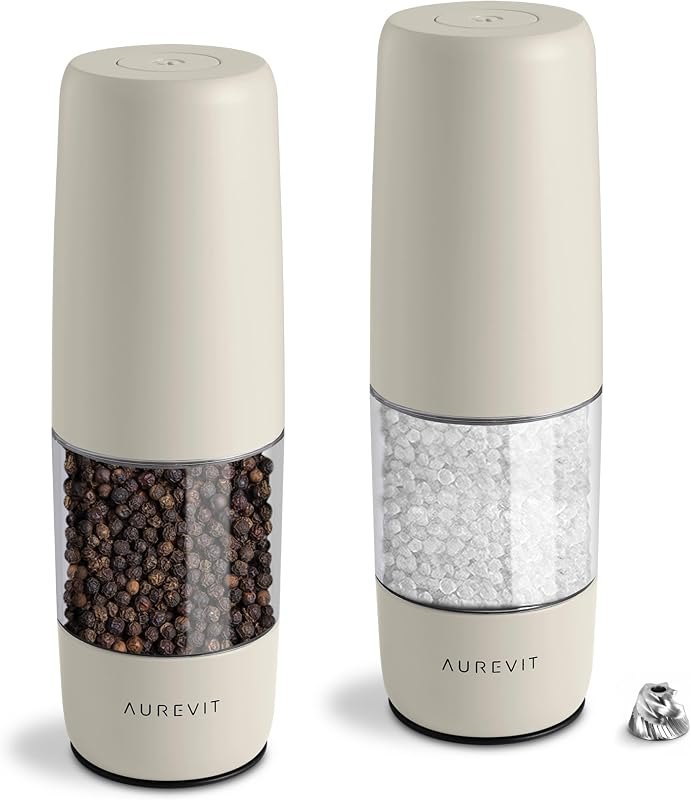 Electric Salt and Pepper Grinder Set with USB Rechargeable, Automatic Pepper Mill With Ceramic/Stainless Steel burr