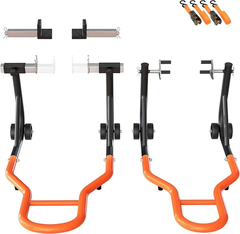 Mockins Front & Rear Motorcycle Stand Lift Combo Set with 850 lb. Capacity — motorcycle floor stand for motorcycle