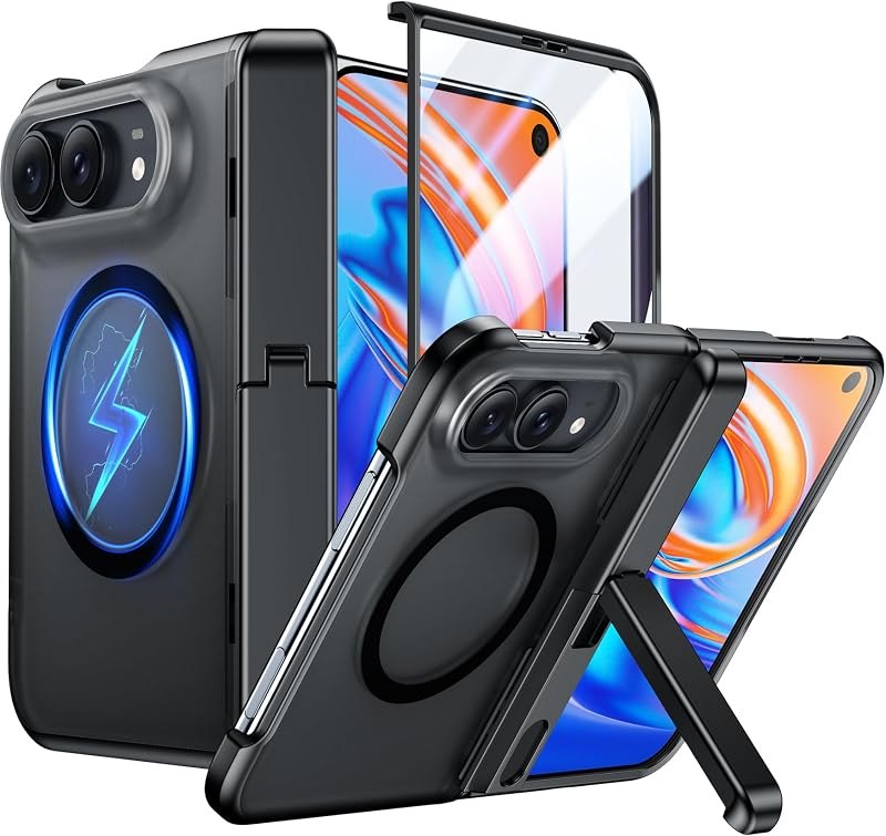 Magnetic for iPhone Duo Case Ultra Fold with Hidden Stand, Black — best iPhone Duo battery case for iphone duo battery
