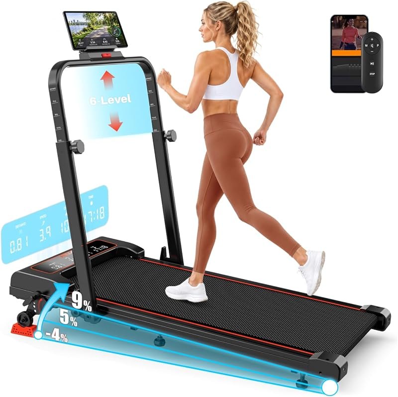 Walking Pad Treadmill with Incline 9% & Decline -4% 5 Level and Handle Bar — fitness Indoor Treadmill for fitness