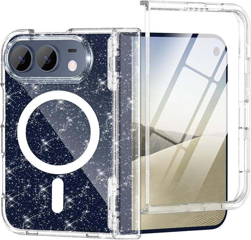 for iPhone Duo Case Magnetic,with Screen Protector & Stand,Clear — iPhone Duo battery case for iphone duo battery case
