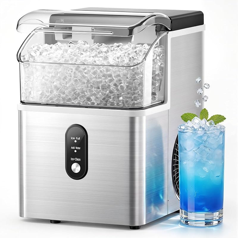 Electactic Nugget Ice Maker Countertop, 35Lbs/24H, Ready in 7 Mins Pebble Ice Maker Machine, Self-Cleaning Pellet Ice