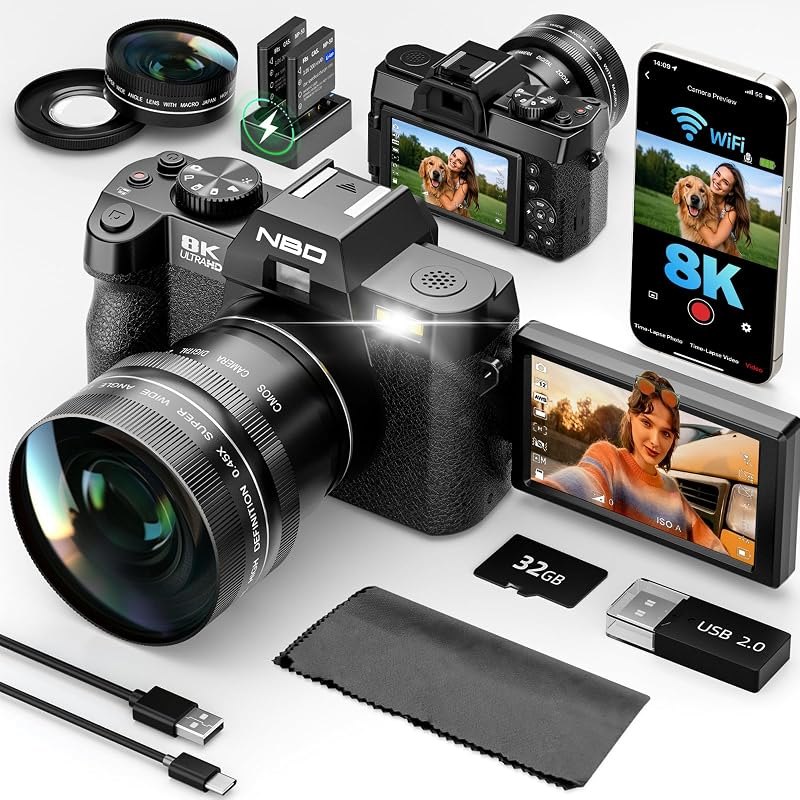 G-Anica 8K Digital Cameras Kit for Photography with Dual-Lens — vlogging camera kit for vlogging camera kit