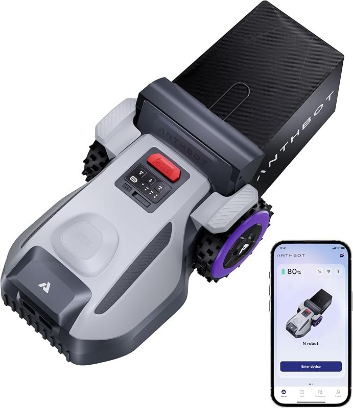 ANTHBOT N8 Robotic Lawn Mower with Sweepe 3/8 Acre, 4-in-1 Auto Dump NRTK — robot mower boundary for robot mower