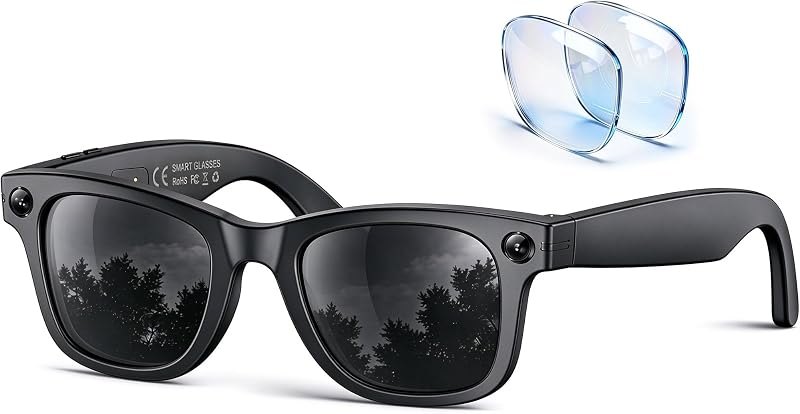 EGQINR 4K Camera Smart Glasses, 8MP Video, AI Translator & Bluetooth Audio — Audio smart glasses for audio smart glasses