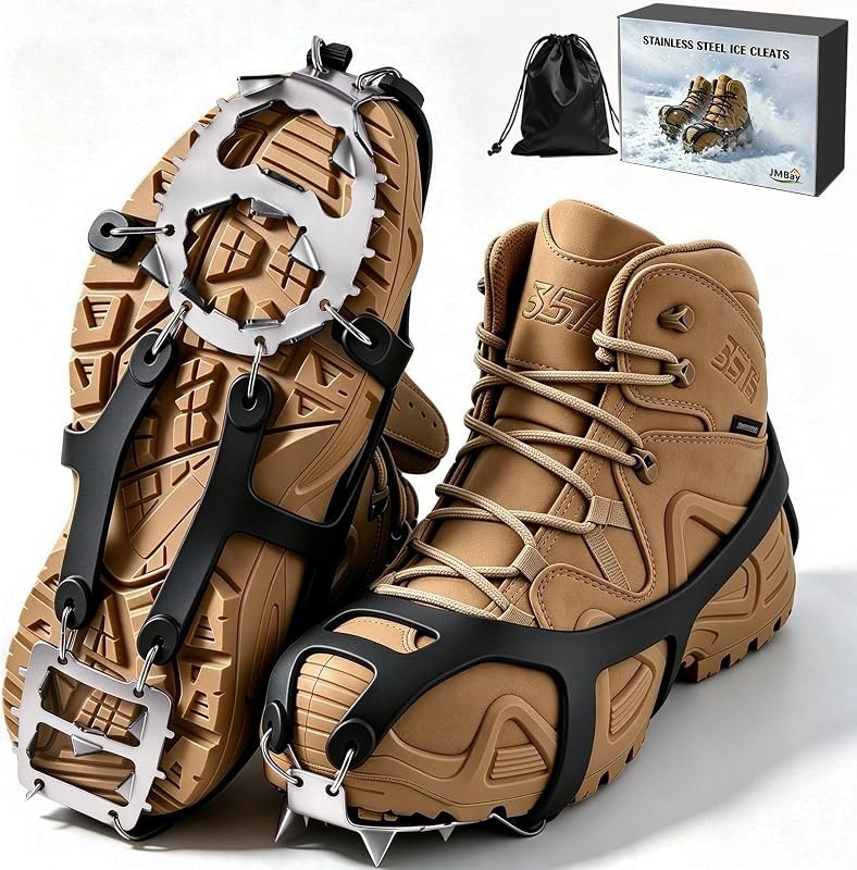 Ice Cleats for Shoes and Boots, Traction Crampons Spikes for Snow and Ice — snow traction cleats for snow traction