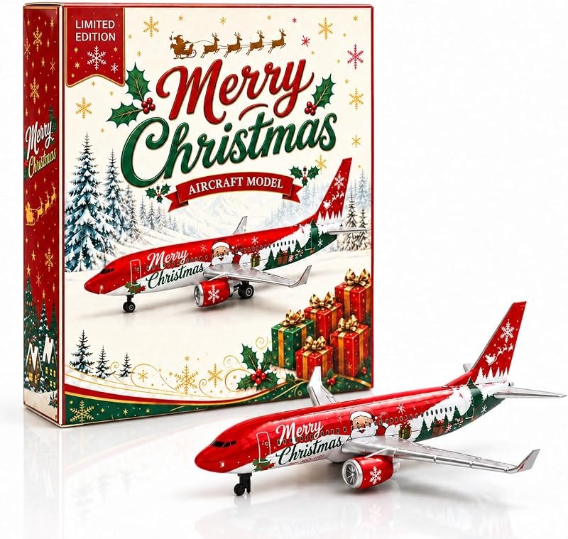 Christmas Airplane Model, Santa Passenger Jet Collectible Model Aircraft — best Model Airplane Kit for model airplane