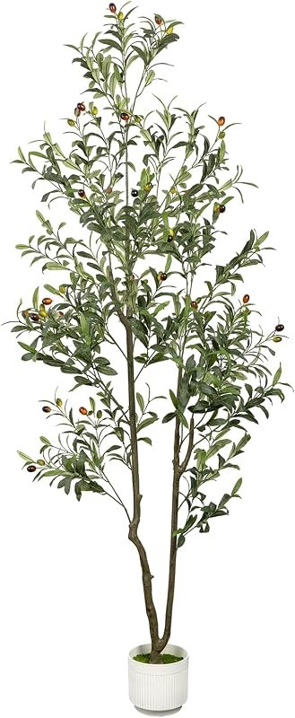 7FT Artificial Olive Trees Indoor, Tall Faux Olive Tree with Pot